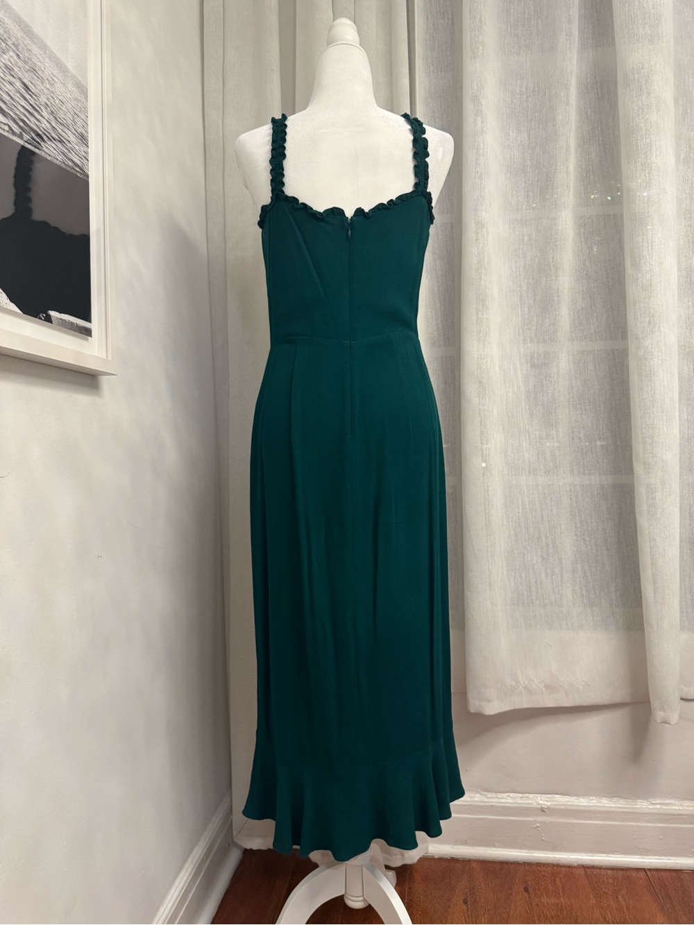 Reformation Emerald Green Flirty Bodice Midi Dress - Picture 5 of 10